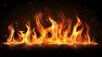 Fototapeta premium Abstract fiery circle on a black background