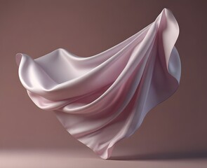 Pastel pink silk cloth floating