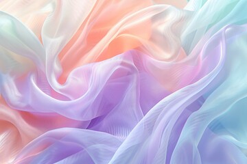 Obraz premium Pastel silk swirls in serene blues and pinks