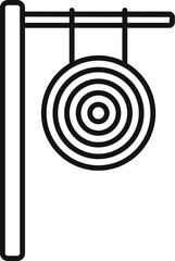 Minimalist archery target icon vector design with black and white line art for accuracy and precision in shooting sport and leisure activities