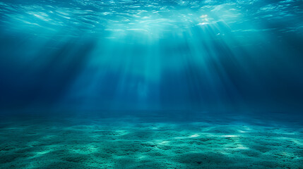 Underwater background with sunlight