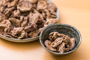 Pile of preserved dry plums