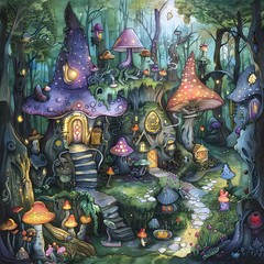 a magic natural whimsical and enchanting forest teeming