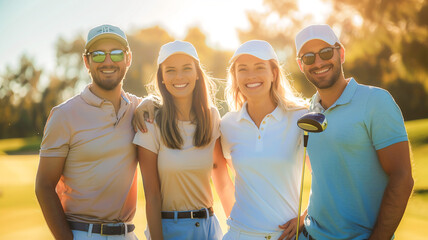 Group of friend playing golf together ..