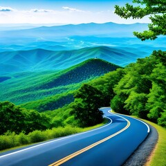 Skyline Drive and view of the Blue Ridge Mountains