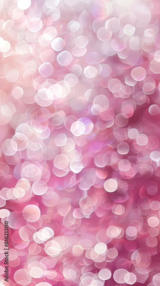 Poster Soft pink bokeh background with a blurred light effect. Suitable for gentle and romantic themes