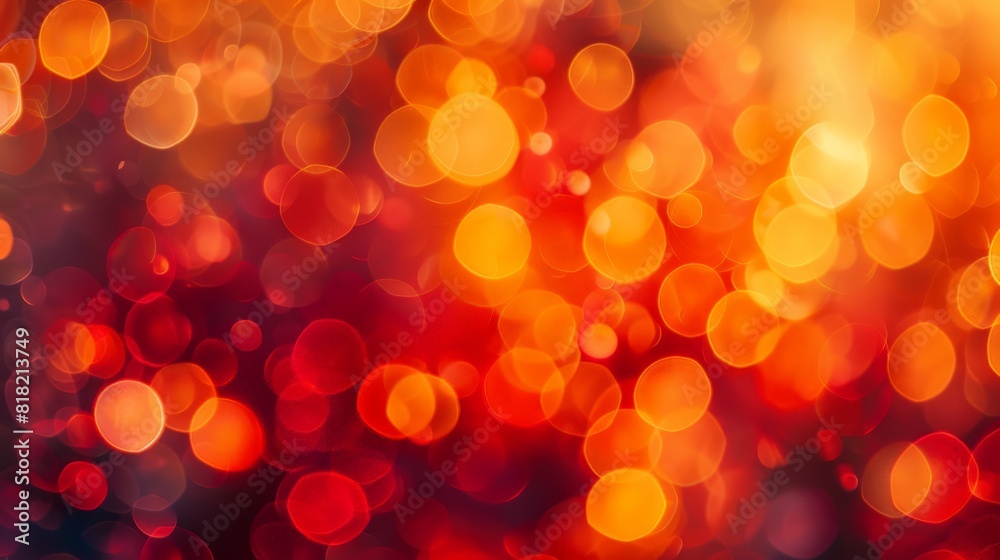 Poster fiery bokeh background with rich red and orange hues. ideal for energetic and warm themes