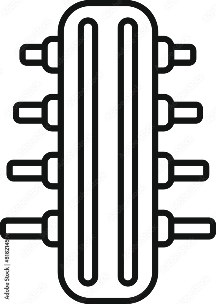 Poster outline vector design of a microchip suitable for tech and electronics themes