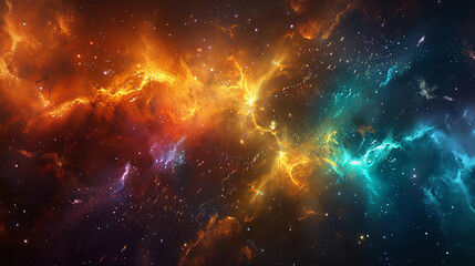 Galactic Background with Sumptuous Colors Explore the Breathtaking Beauty of Nebulas in Stunning Astrophotography