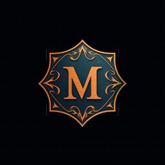 Vintage Luxury Letter M Logo Template. Vector Illustration.