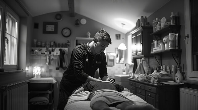 Man laying down for a massage.