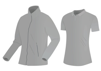Long and short  sleeve t shirt . vector