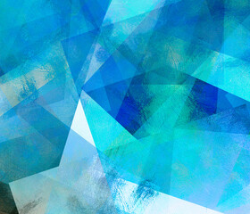 Abstract colorful watercolor background with different geometric elements