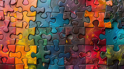 colorful puzzle art with autism , autism awareness , Can be used for banners, backgrounds, badge, icon, medical posters, brochures, print and health care awareness campaign for autism