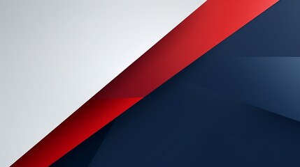Business abstract presentation background with red, dark navy blue, and white colors featuring a left-pointing arrow.

