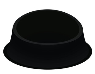 Black pet bowl. vector illustration