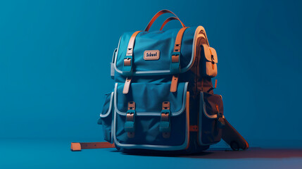 blue school backpack