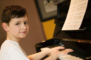 Young Boy Playing Piano