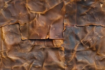 A close up of a brown leather surface.