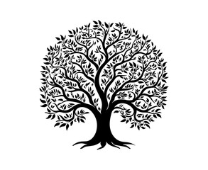 Tree silhouette. Vector Icon. Template Design.