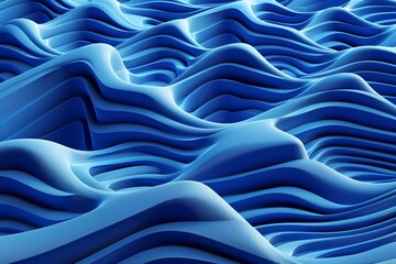Three dimensional  of blue wavy pattern