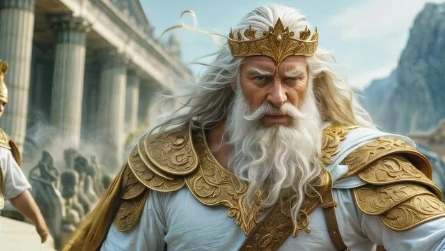 The great and beautiful god Zeus, the god of the sky, thunder, lightning, who rules the whole world
