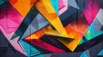 Fototapeta premium Neon graffiti art on an urban wall