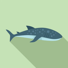 Flat design vector of a cute cartoon whale, perfect for educational and marine themes