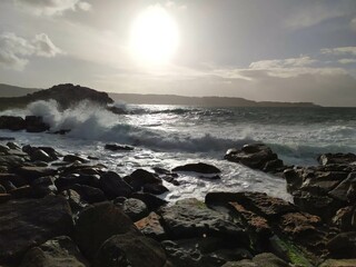 Obraz premium Marejada en Cabo Silleiro, Galicia