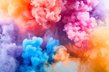 Fototapeta premium Abstract colorful smoke, pink, blue, orange, yellow, and purple smoke bombs isolated. Abstract colored background.