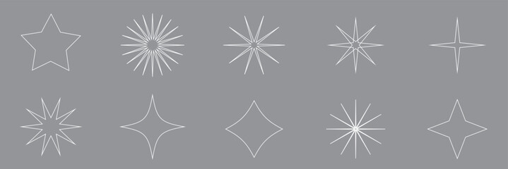 Sparkle Icons set. Twinkle stars collection. Shine star icons. Effect shine, glitter, twinkling and clean. Star sparkle icon. Vector illustration.