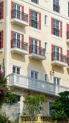 Fototapeta premium colorful houses in sunset town