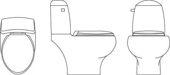 Modern monoblock sitting toilet drawing design vector illustration sketch