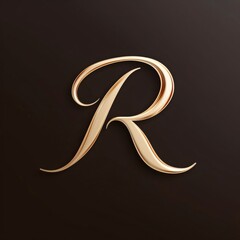 Golden letter R on a dark background. Vector illustration for your design.