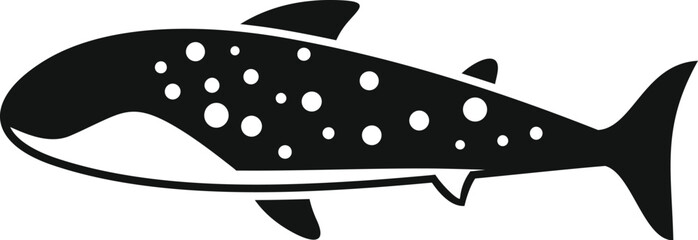 Black and white silhouette of a fish with spots, ideal for marine life themes