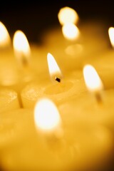 Closeup Of Candles Burning