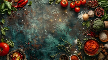 Frame a scene of culinary art featuring an array of chefs selections