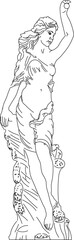 Vector illustration sketch of traditional ethnic vintage beautiful woman statue decoration accessories design