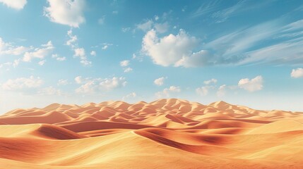 Desert Landscape, where rolling dunes and endless horizons stretch as far as the eye can see