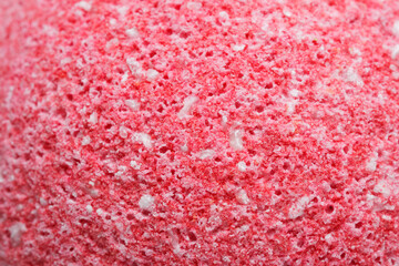 Colorful, red-white-pink abstract background or backdrop. Colored salt crystals. Photo. Porous...