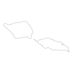 Black outline of a map of American Samoa