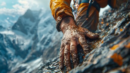  close up shows the hands of two adventurers help - Powered by Adobe
