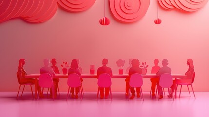 Minimalist illustration digital art of a quick and transparent review meeting.