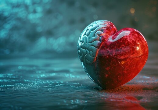 Balancing emotions and reason in a 3D model symbolizing inner conflict