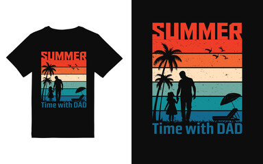 summer sunset t shirt design Fathers Day Concept.