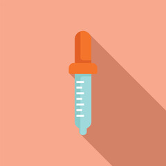 Simple vector illustration of a dropper with medicine on a pastel background