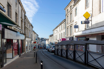 Fototapeta premium Bressuire street. Bressuire is a commune in the Deux-Sèvres department: the Nouvelle-Aquitaine region. France