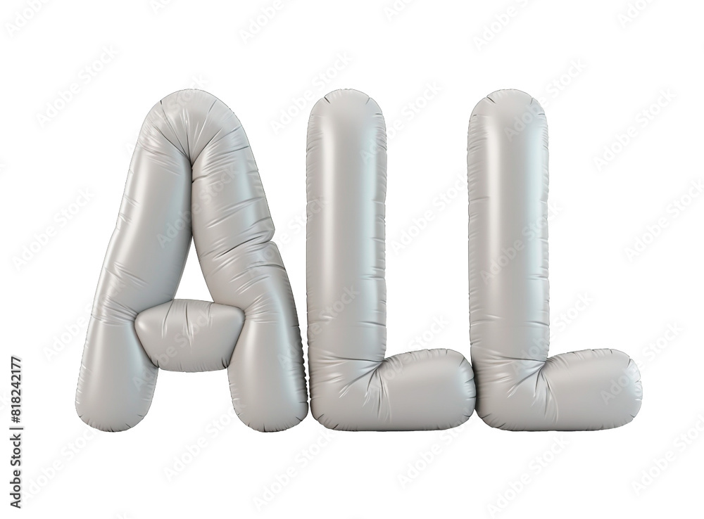 Fototapete photo with inflatable word with matte gray letters 