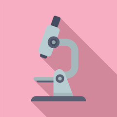 Simplistic and modern vector graphic of a laboratory microscope, suitable for educational content