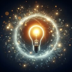 Illuminating Creativity Vibrant Light Bulb Concept for Innovation  Microstock Image